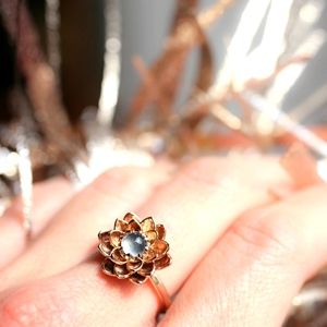 lotus ring with moonstone